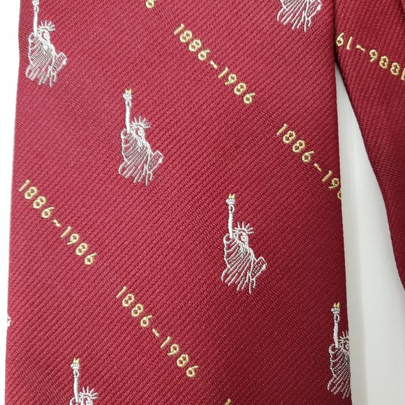 Vintage Mens Ties Silk Blend With Statue Of Liberty Prints Made in USA - Picture 3 of 8